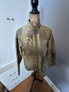 Vtg Barnfly Tapestry Blazer Jacket Womens Sz L Boho Vintage Retro Chic